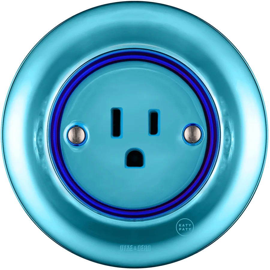 PORCELAIN WALL SOCKET SKY BLUE USA 15 AMP - Image 5