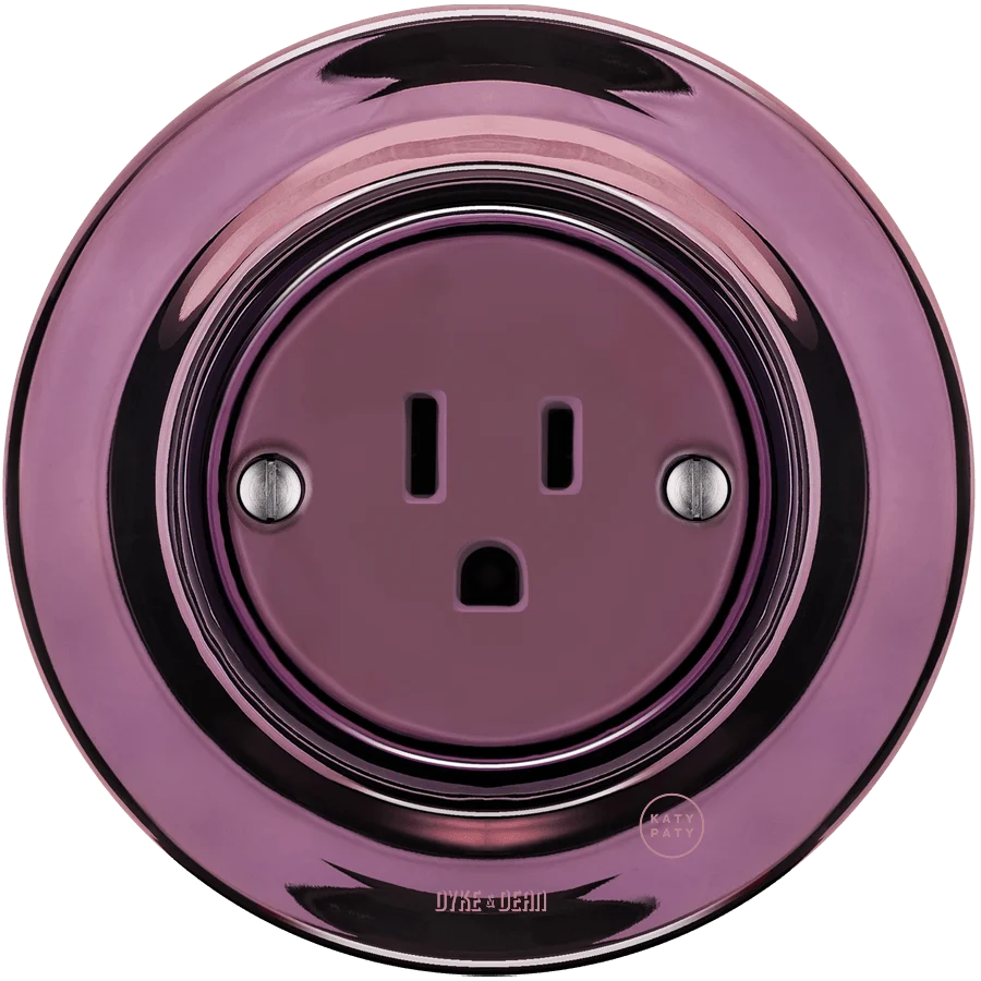 PORCELAIN WALL SOCKET USA PURPLE 15 AMP - Image 4